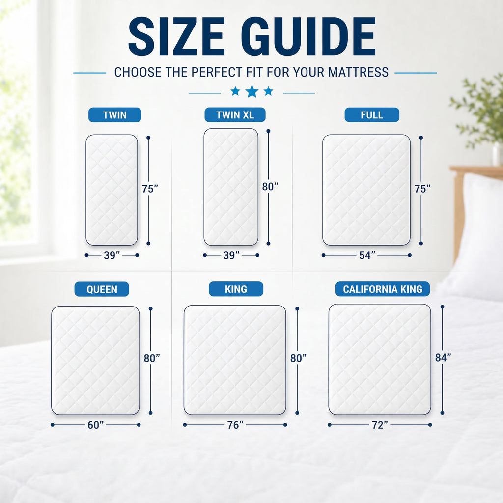 Waterproof Quilted Mattress Protector – OEKO-TEX® Certified Microfiber, Breathable &  Noiseless Bed Cover with Deep Pocket Fitted Skirt, Soft Mattress Pad for All Sizes