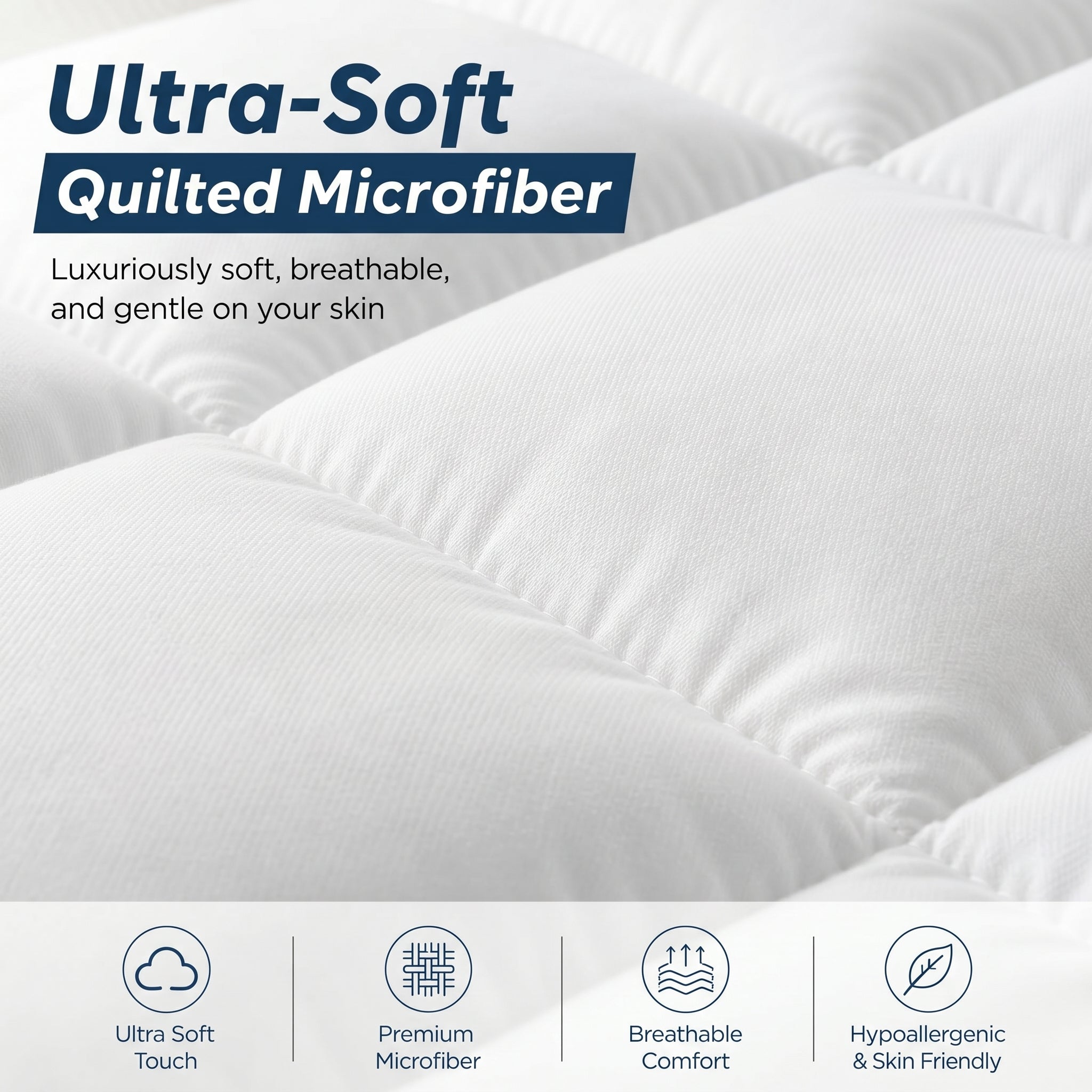 Extra Thick Quilted Mattress Topper – 10 cm Microfiber Cushion, Deep Pocket 360° Elastic Fit, Breathable Hypoallergenic, OEKO-TEX® Certified Mattress Pad Cover