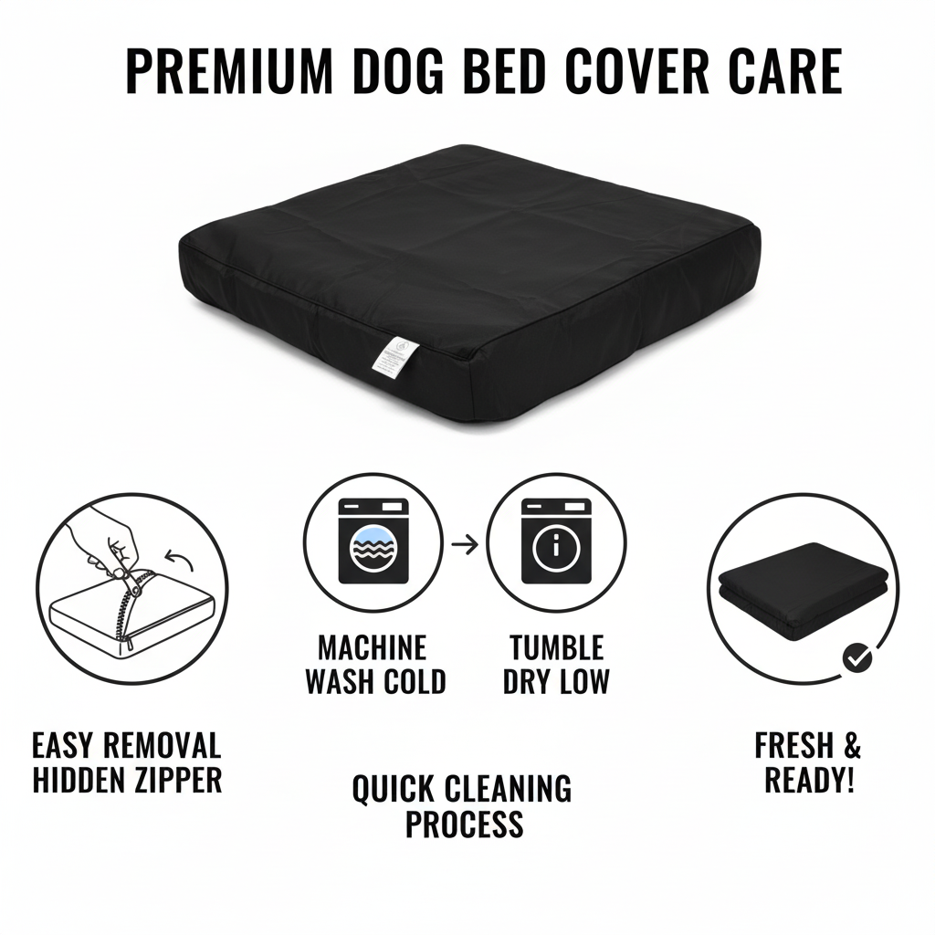 Heavy-Duty Oxford Polyester Dog Bed Cover – Water-Resistant, Scratch-Resistant & Washable Replacement Cover with Hidden Zipper
