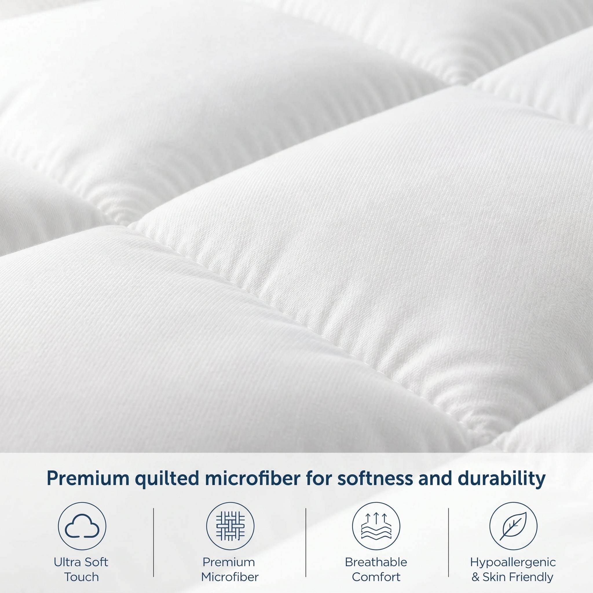 Extra Thick Quilted Mattress Topper – 10 cm Microfiber Cushion, Deep Pocket 360° Elastic Fit, Breathable Hypoallergenic, OEKO-TEX® Certified Mattress Pad Cover