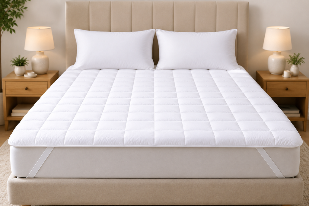 Extra Thick Quilted Mattress Topper – 10 cm Microfiber Cushion, Deep Pocket 360° Elastic Fit, Breathable Hypoallergenic, OEKO-TEX® Certified Mattress Pad Cover