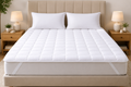 Extra Thick Quilted Mattress Topper – 10 cm Microfiber Cushion, Deep Pocket 360° Elastic Fit, Breathable Hypoallergenic, OEKO-TEX® Certified Mattress Pad Cover