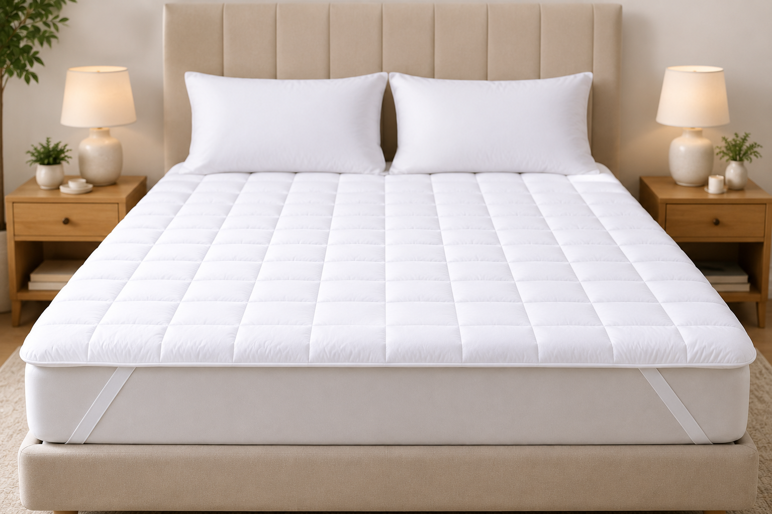 Extra Thick Quilted Mattress Topper – 10 cm Microfiber Cushion, Deep Pocket 360° Elastic Fit, Breathable Hypoallergenic, OEKO-TEX® Certified Mattress Pad Cover