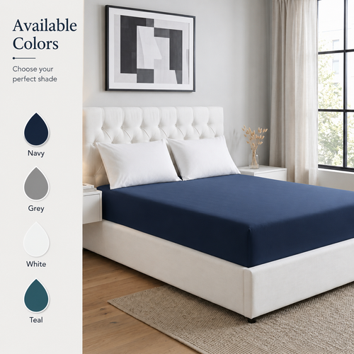 Ultra-Soft Microfiber Flat Bed Sheet – Lightweight, Breathable & Wrinkle-Resistant Top  Sheet (Twin/Full/Queen/King, Multiple Colors)