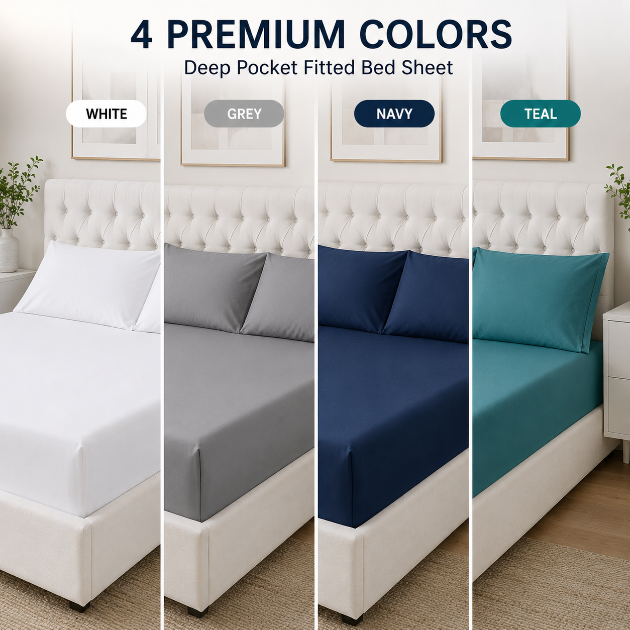 Ultra-Soft Microfiber Flat Bed Sheet – Lightweight, Breathable & Wrinkle-Resistant Top  Sheet (Twin/Full/Queen/King, Multiple Colors)