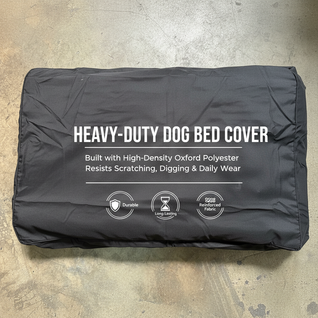 Heavy-Duty Oxford Polyester Dog Bed Cover – Water-Resistant, Scratch-Resistant & Washable Replacement Cover with Hidden Zipper