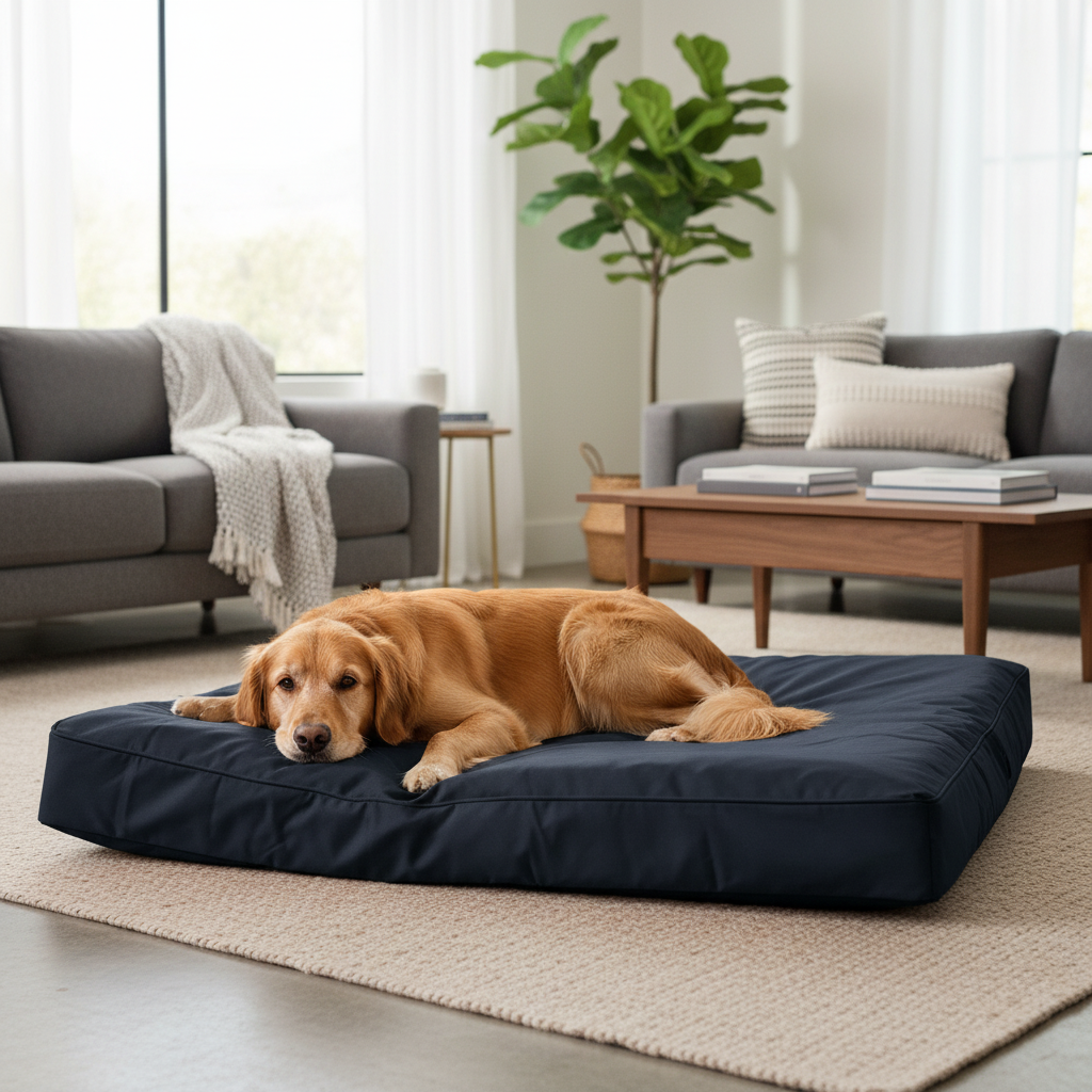 Heavy-Duty Oxford Polyester Dog Bed Cover – Water-Resistant, Scratch-Resistant & Washable Replacement Cover with Hidden Zipper