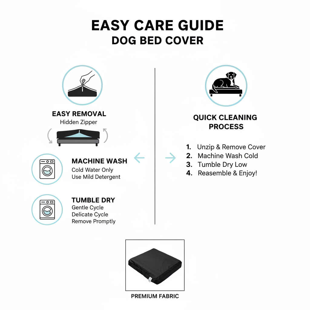Heavy-Duty Oxford Polyester Dog Bed Cover – Water-Resistant, Scratch-Resistant & Washable Replacement Cover with Hidden Zipper