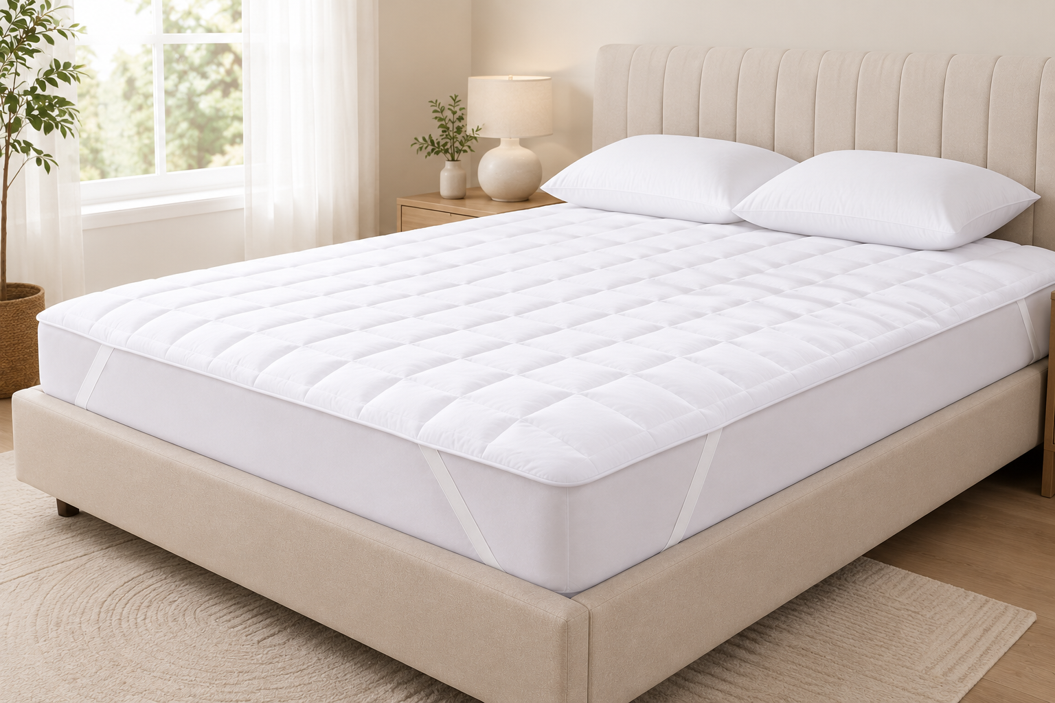 Extra Thick Quilted Mattress Topper – 10 cm Microfiber Cushion, Deep Pocket 360° Elastic Fit, Breathable Hypoallergenic, OEKO-TEX® Certified Mattress Pad Cover