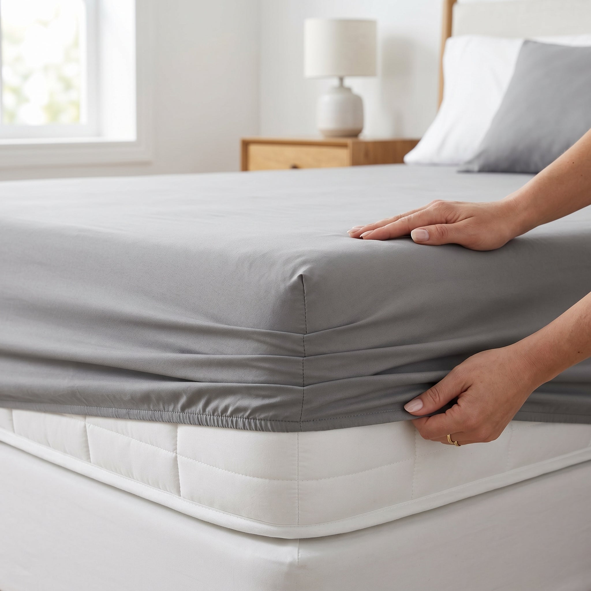 Deep Pocket Fitted Bed Sheet – 100% Microfiber Polyester, Soft & Wrinkle-Resistant  Bedding, 40 cm Snug Fit (Twin/Full/Queen/King, Multiple Colors)