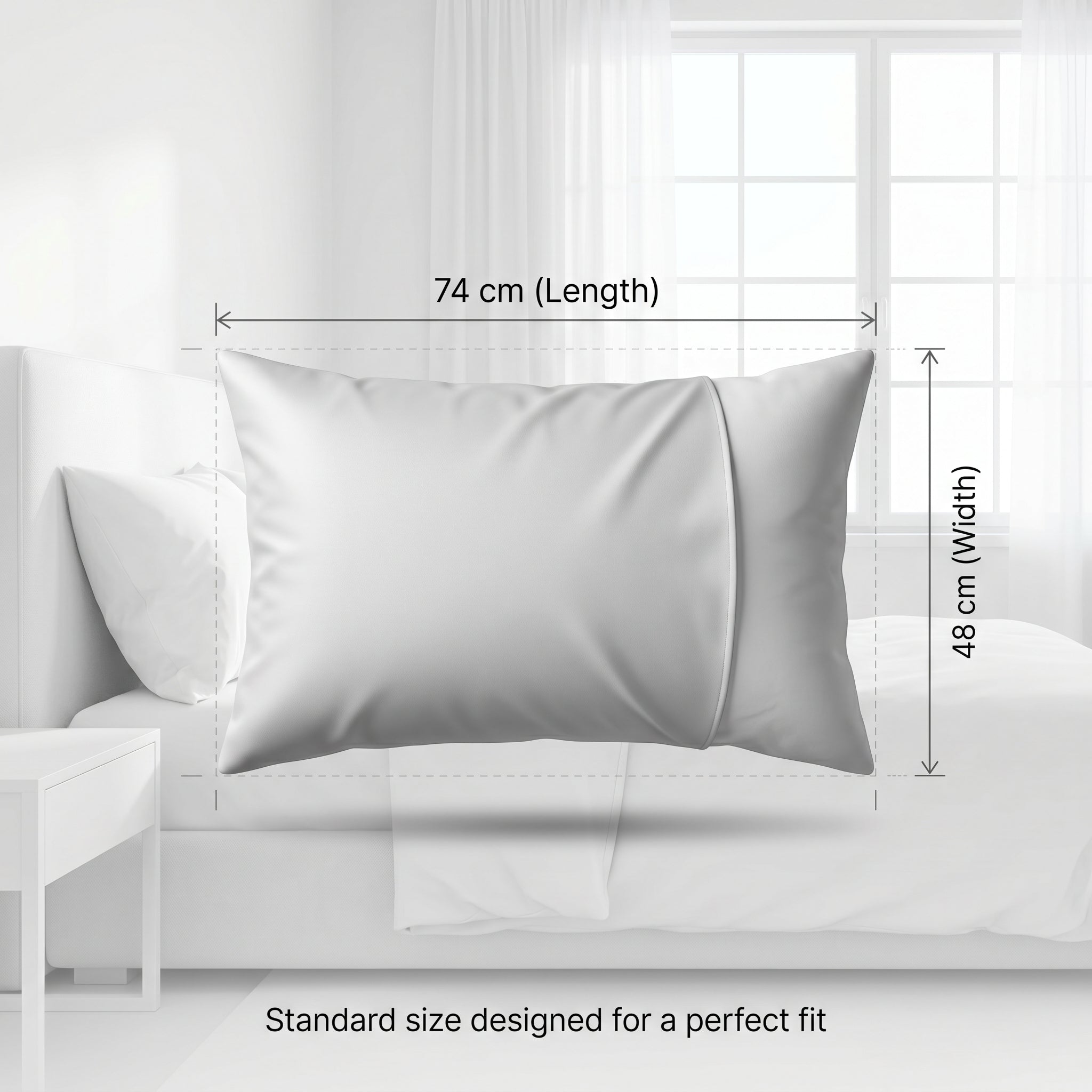 Ultra-Soft Microfiber Pillowcase Set of 2 (48 x 74 cm) – Breathable, Wrinkle-Resistant,  Smooth & Durable Pillow Covers – Easy Care Bedding (White, Navy, Gray, Teal)