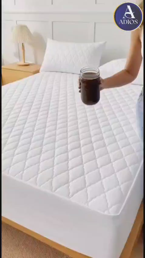Waterproof Quilted Mattress Protector – OEKO-TEX® Certified Microfiber, Breathable &  Noiseless Bed Cover with Deep Pocket Fitted Skirt, Soft Mattress Pad for All Sizes