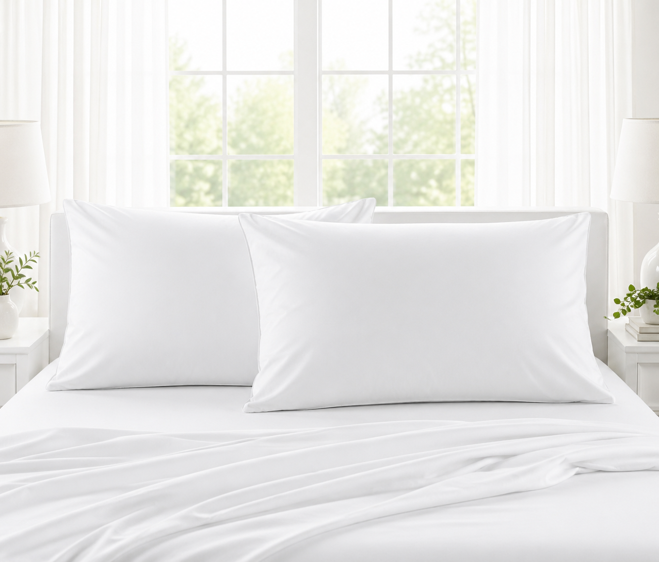 Ultra-Soft Microfiber Pillowcase Set of 2 (48 x 74 cm) – Breathable, Wrinkle-Resistant,  Smooth & Durable Pillow Covers – Easy Care Bedding (White, Navy, Gray, Teal)